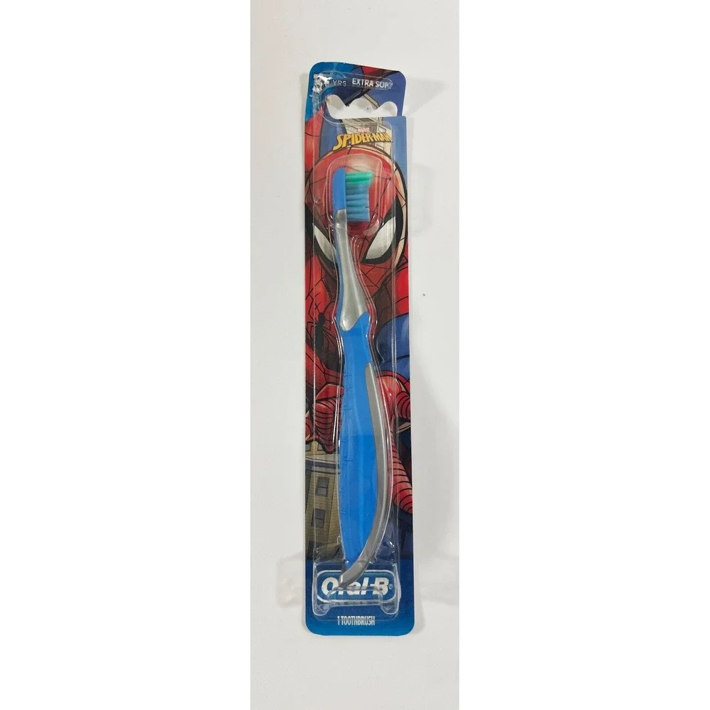 Oral B Toothbrush Stages Kids 3+ Marvel‎ Spider-Man Gray Blue